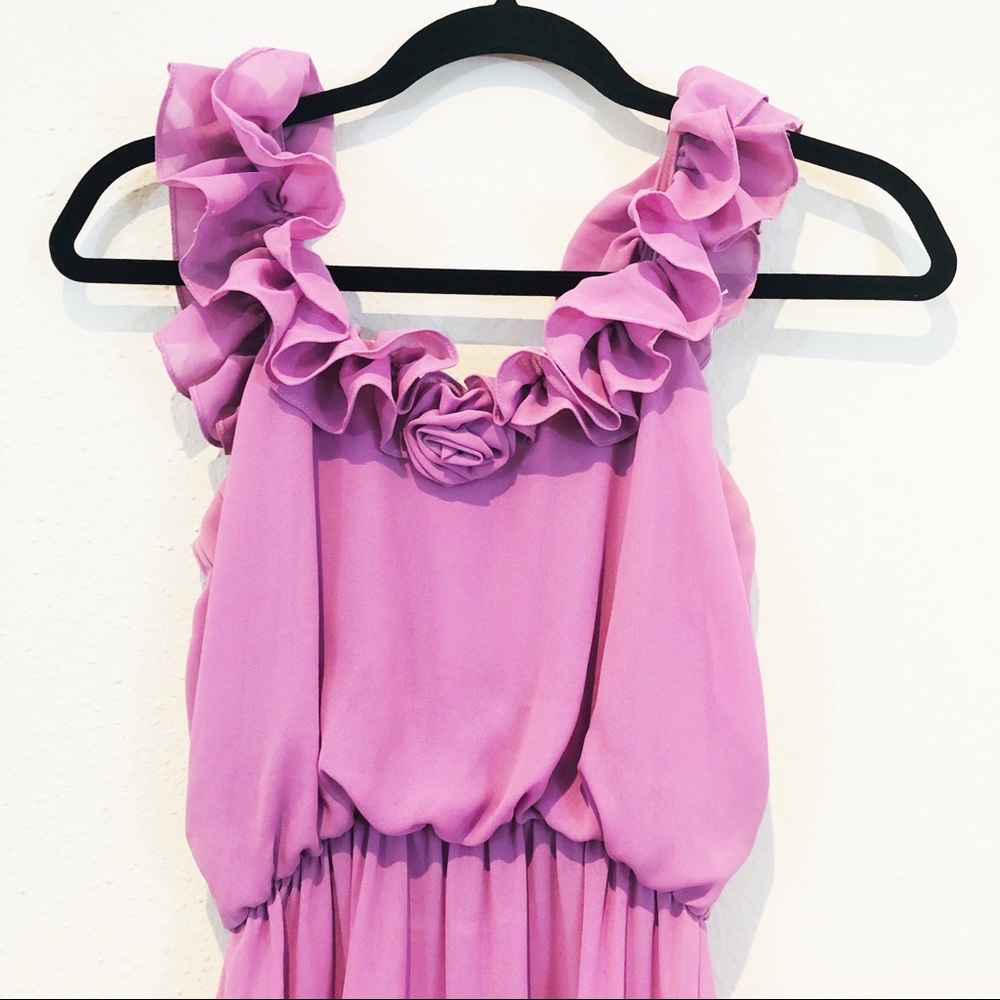 1983 Vintage Ruffled Formal Maxi Dress - Picture 4 of 9